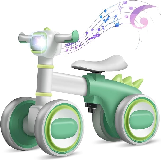 WISIMMALL Baby Balance Bike for 1 Years Old Boys Girls, No Pedal Toddler Balance Bike, Adjustable Seat & Headlights Music, 10-36 Months Kids Toy First Birthday Gift