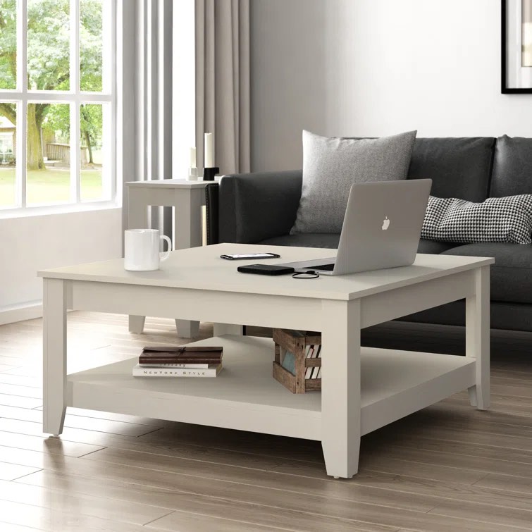 Ivory Weddel Basilico Coffee Table with Storage