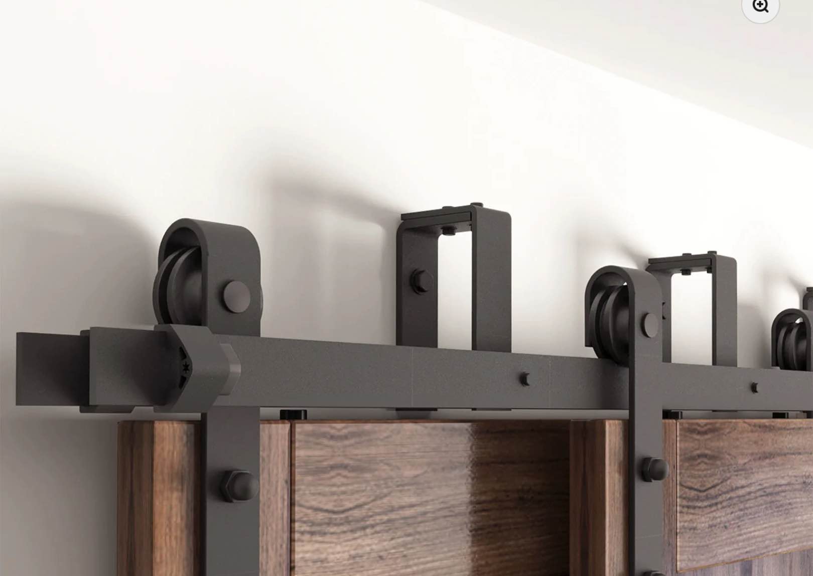 Double Track U-Shape Bypass Sliding Barn Door Hardware Kit - Classic Design Roller