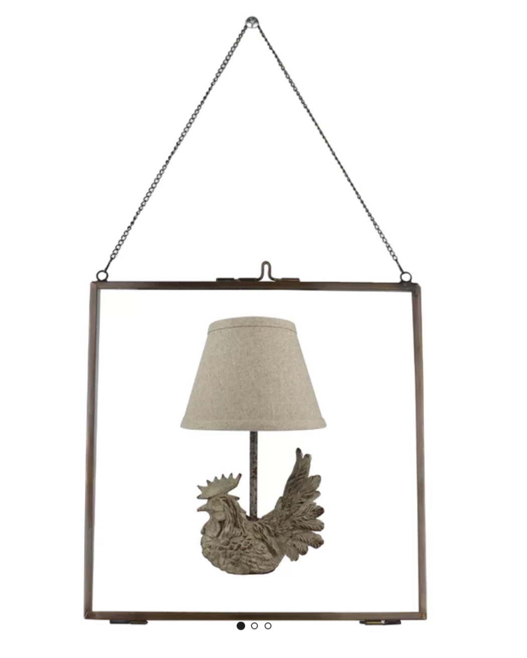 Wilhelm Brass and Glass Hanging Picture Frame
