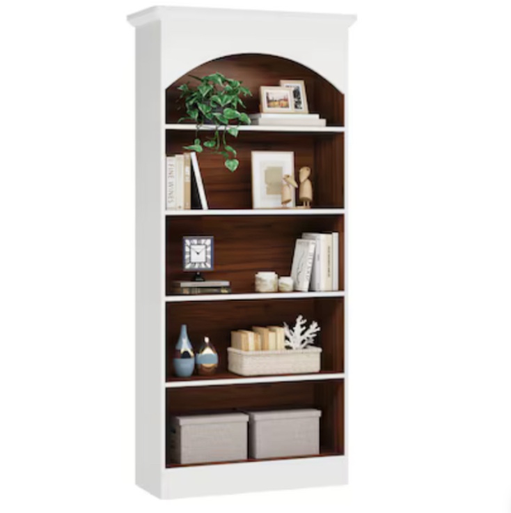 Tribesigns White Particleboard 5-Shelf Bookcase 