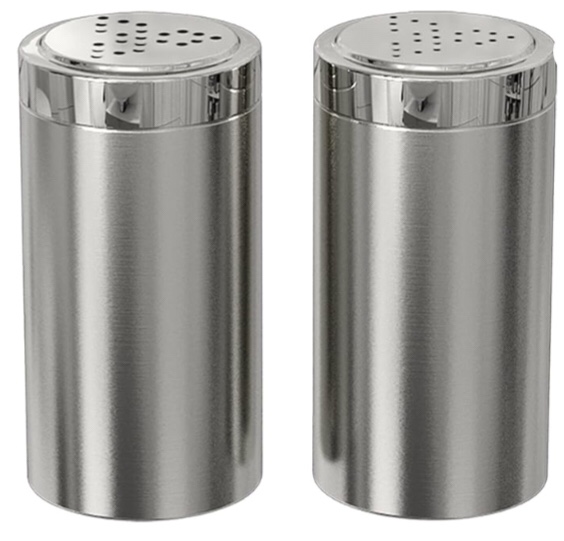 nu steel Jumbo Salt & Pepper Shaker Set of 2, 15 Oz. Stainless Steel With Shiny Finish, Small