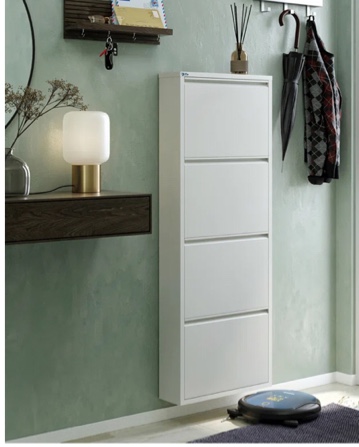 Antibacterial 4 Tier Metal Shoe Cabinet Without Holes