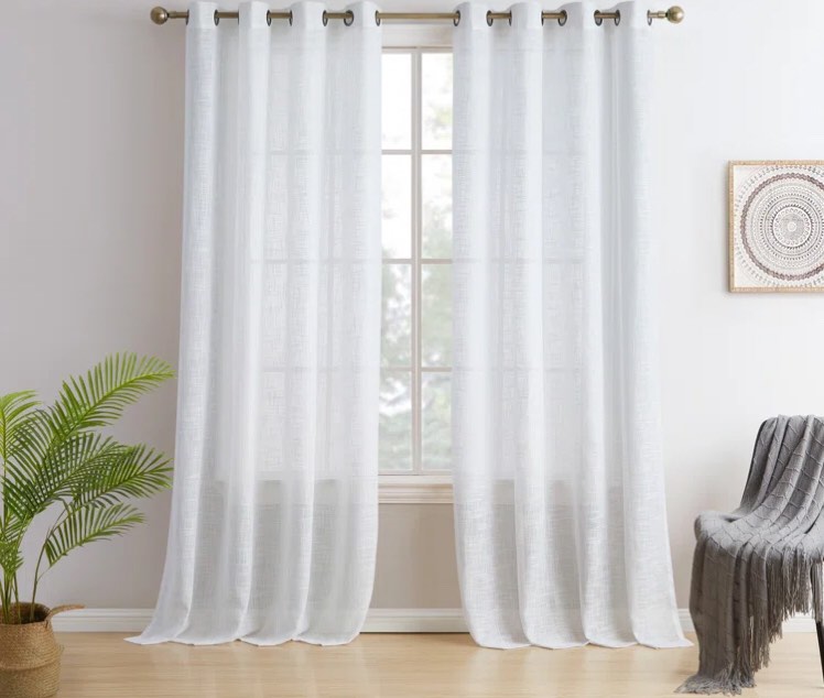 Hallmark Solid Semi-Sheer Grommet Curtain Panels