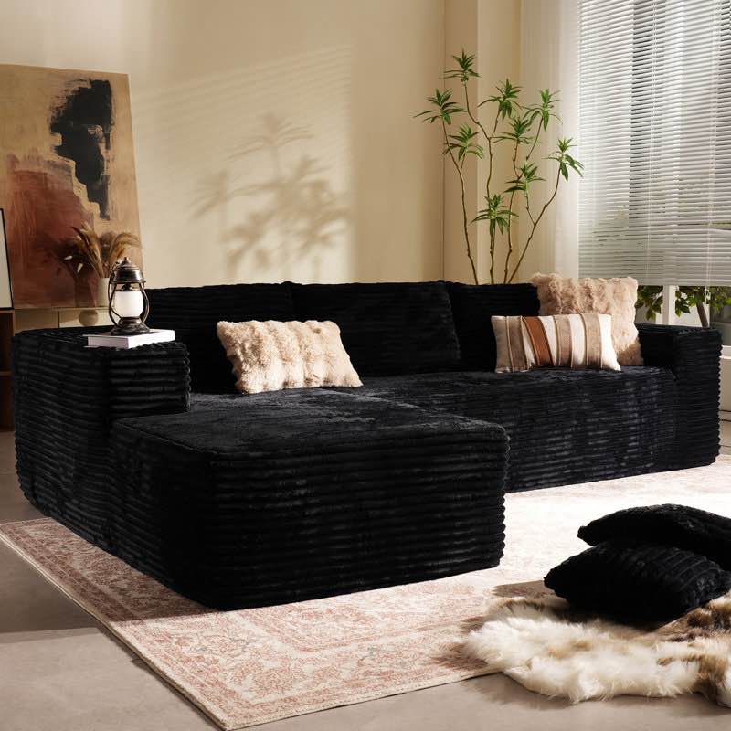 2 - Piece Corduroy Sectional - No Assembly Required(incomplete)