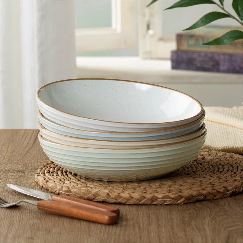 Latitude Run Stoneware 30oz Large Pasta Bowl (Set of 4)