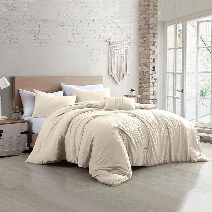 Modern Threads - Beck Comforter Set - Down Alternative Brushed Microfiber - Elegant All Season Bedspread Set - includes Comforter, Shams, & Decorative Pillow