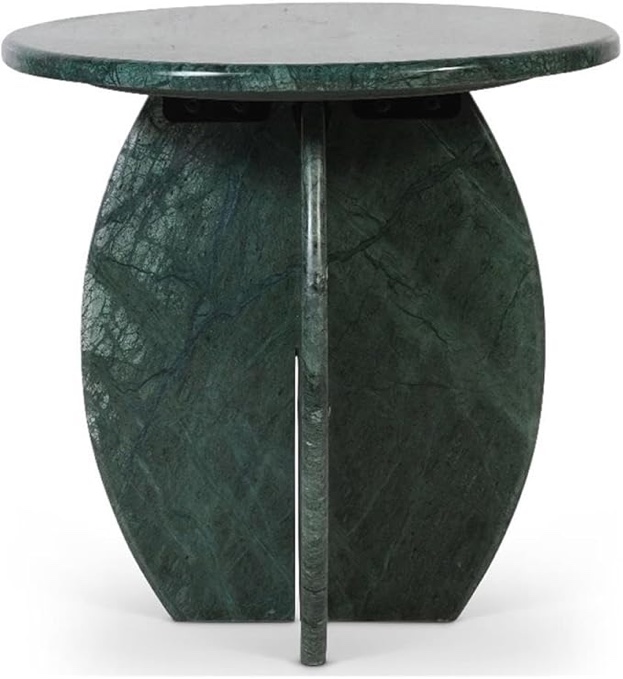 Meridian Furniture 219Green-ET Formentera Collection Modern | Contemporary End Table with Handcrafted Genuine Marble, Black and White Green Marble, 20" W x 20" D x 20" H, Green (incomplete, table top only no base)