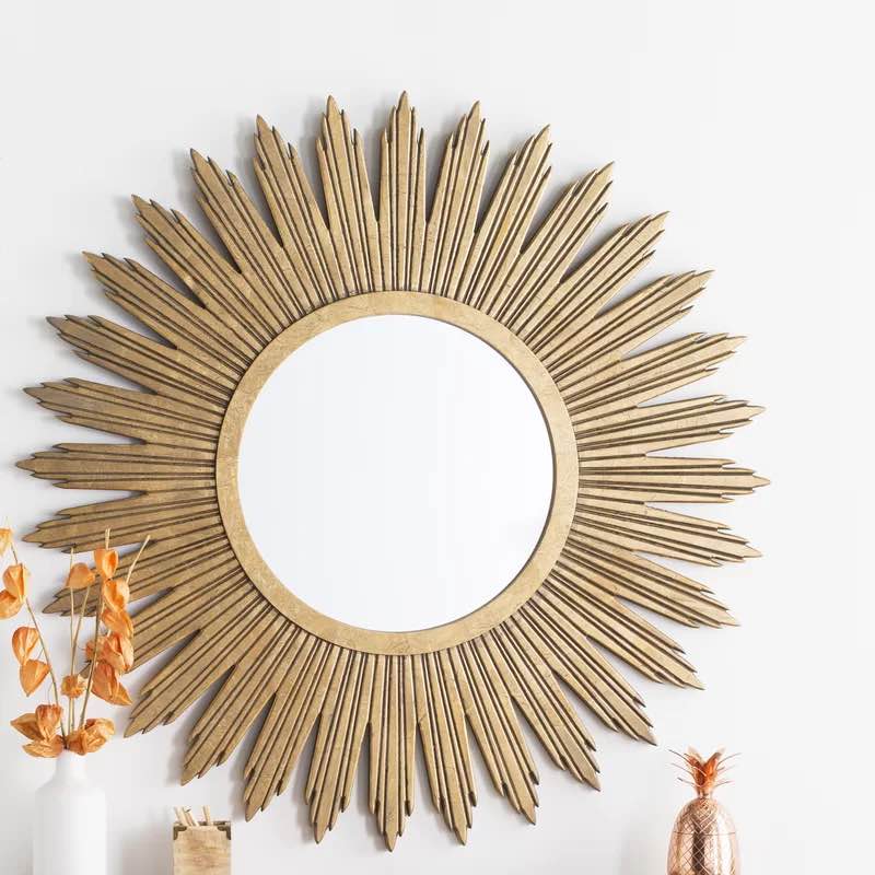 Leicester Gold Wall Decor Modern & Contemporary Beveled Accent Mirror