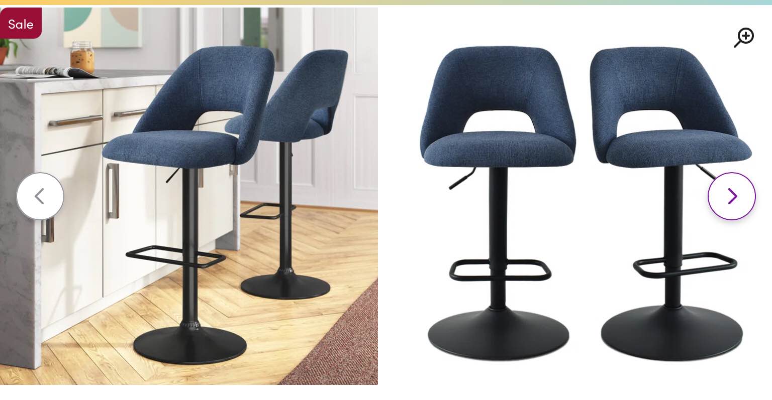 Bridgette Swivel Adjustable Height Bar Stool