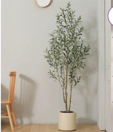 Adcock Faux Olive Tree in White Planter, Lifelike Fake Olive Plant for Indoor and Outdoor Decor