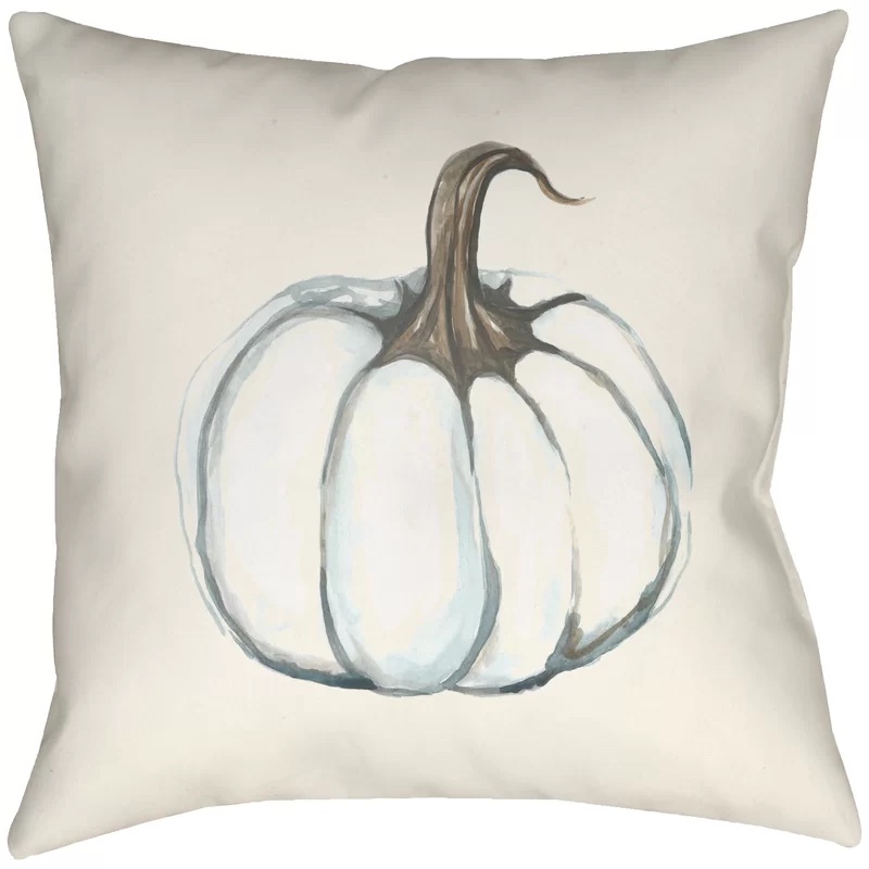 Lodge Cabin Pumpkin Indoor/Outdoor Reversible Throw Pillow