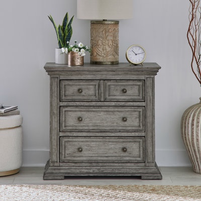 Temple Cloud 3 Drawer Nightstand w/ Charging Station