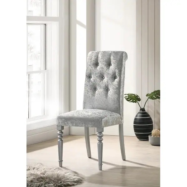 RESTON DINING CHAIR   SHINY SILVER GRAY /SILVER. incomplete 1 of 2 only