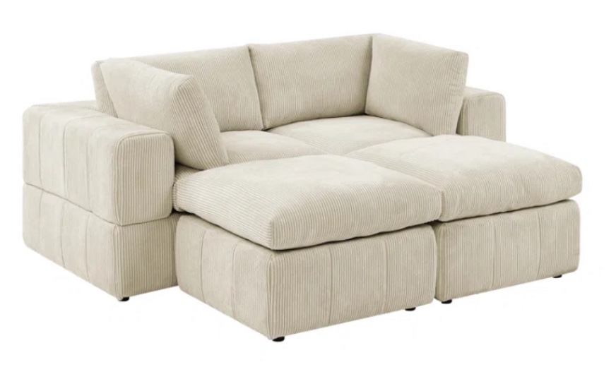 LAURYNN 79" WIDE SLEEPER SOFA AND CHAISE WITH OTTOMAN   incomplete. base only 
