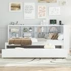 EMAREON WOODEN SPACE SAVER DAYBED WITH TRUNDLE. WHITE.  maybe missing parts.  incomplete 
