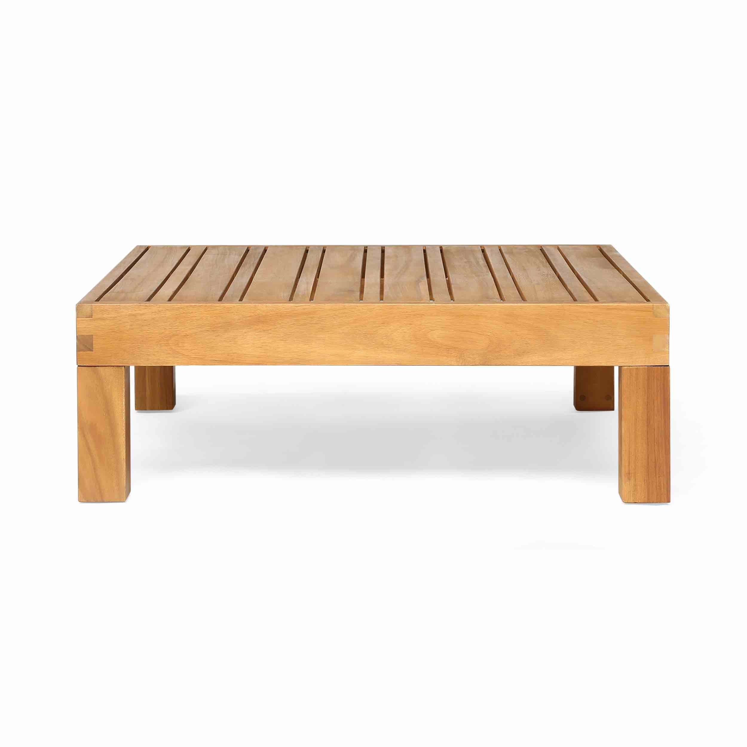 GDF Studio Emma Outdoor 7 Seater Acacia Wood Sectional Sofa Set.  incomplete table only