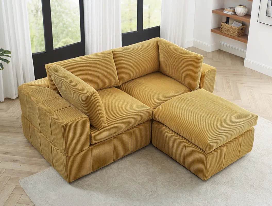 Andrielle Enclave 3 - Piece Upholstered Sectional Corduroy Couch. incomplete. 1 of 3 only