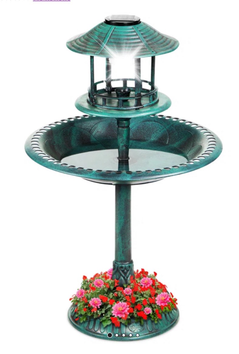 Naviah Resin Birdbath