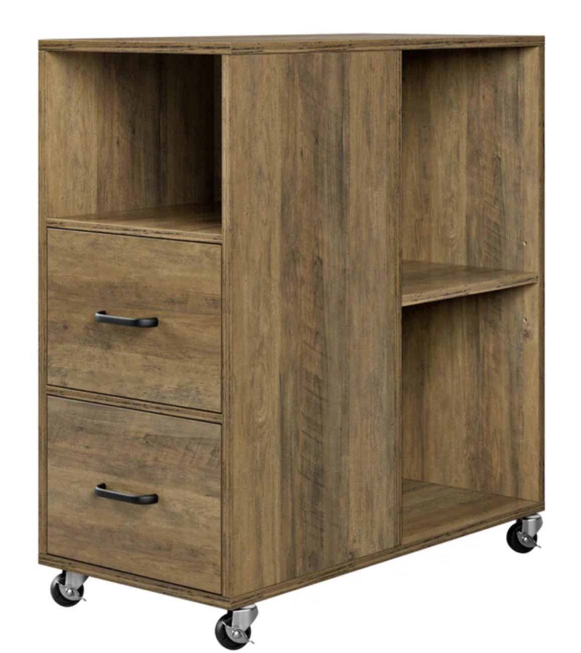 Bolebroke Side Table with Storage and Wheels, Living Room End Table