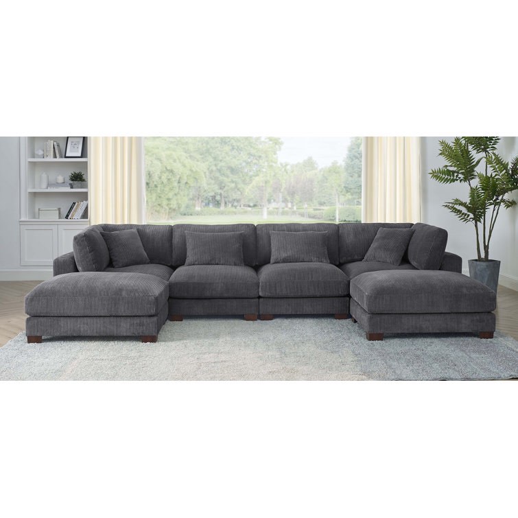 Andreco 6 - Piece Corduroy Sectional ( incomplete only ottoman) 
