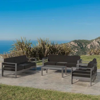 Caggiano 8 - Person Outdoor Seating Group with Cushions ( incomplete only one box)