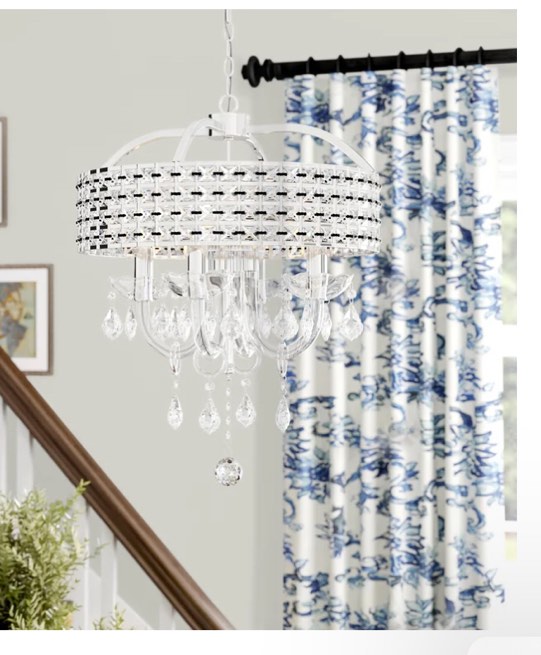 Chrome Barkell 4 - Light Dimmable Drum Chandelier