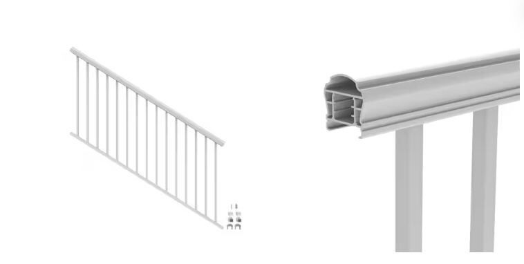 Freedom VersaRail Cambridge 8 ft White Aluminum Deck Stair Rail Kit