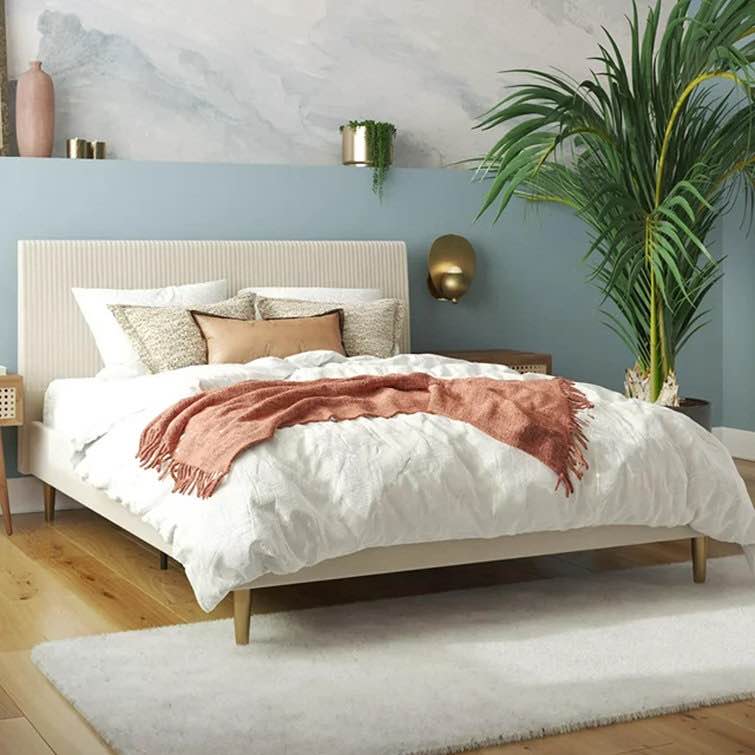 Daphne upholstered platform bed ( box 1 of 2 and box 2 of 2 ) 