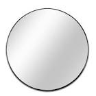 TA 32 in. x 32 in. Black Modern Round Framed Decorative Mirror