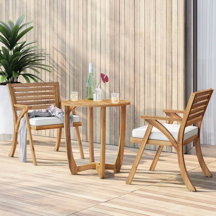 2 - Person Round Outdoor Dining Set with Cushions