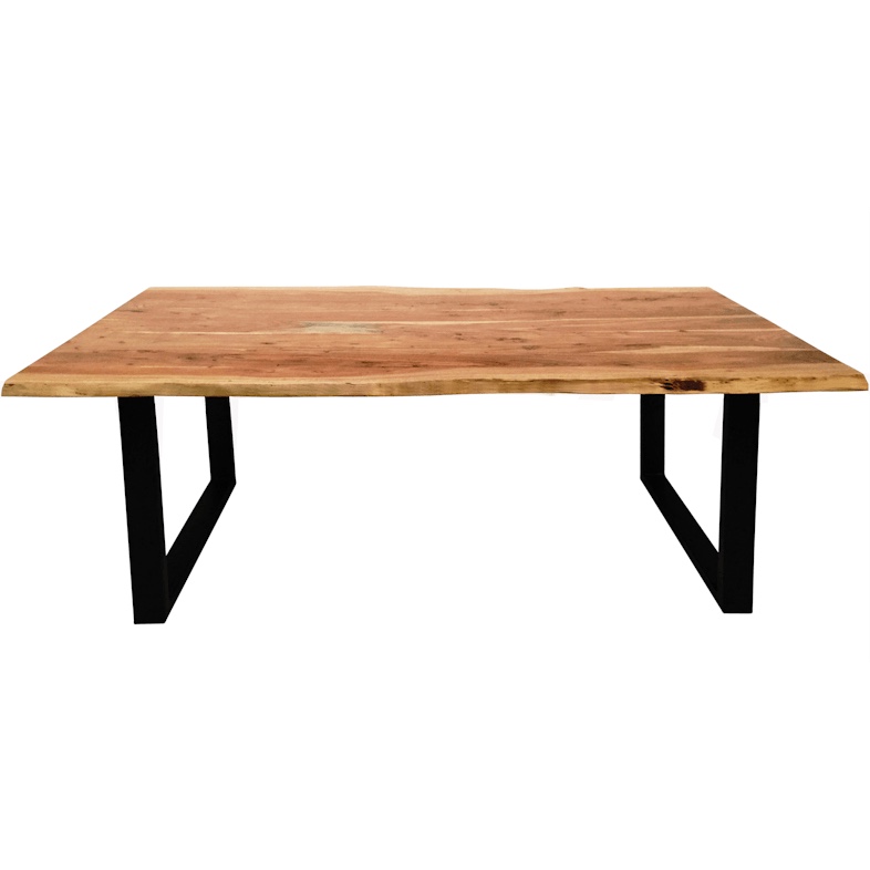 SIT Möbel tree edge dining table 220x100 cm | Plate natural acacia antique | Steel frame antique black | W220xD100xH77 cm | 07107-23 | TABLES & CO. series(legs only)