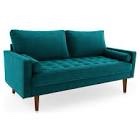 Jaiden 70" Velvet Square Arm Tufted Seat Sofa