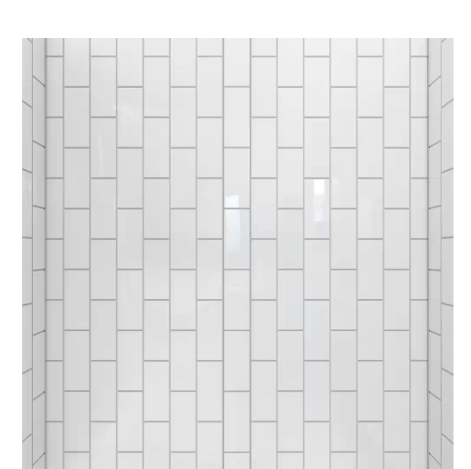 QWALL-VS 41.5 in. W x 76 in. H x 41.5 in. D 2-Piece Glue-Up Acrylic Corner Shower Backwalls in White