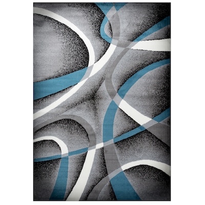 MSRUGS Frize 2 X 3 (ft) Gray/Blue Indoor Abstract Area Rug