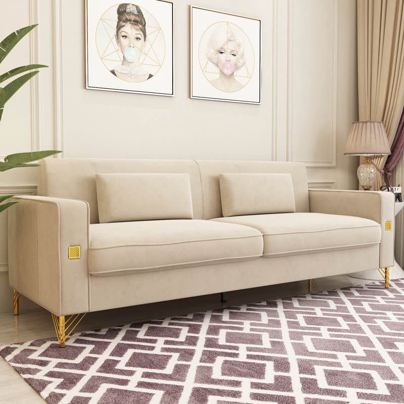 Deondry 85.63” velvet square arm sofa 