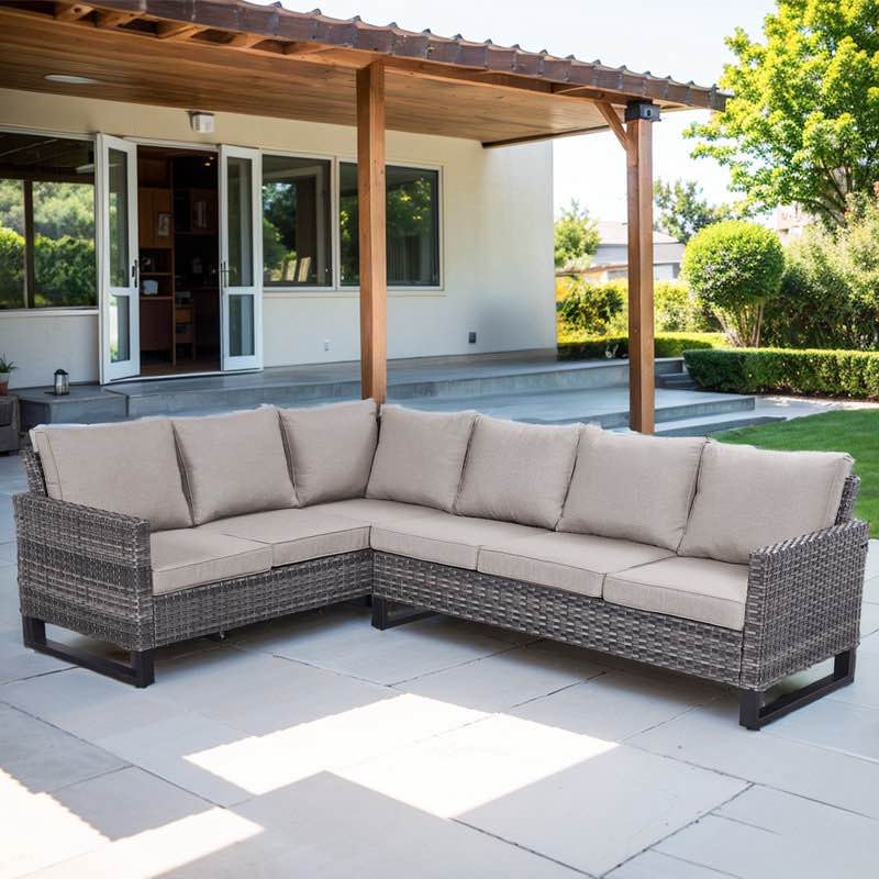 Chaquille 105'' Wicker Outdoor Patio Sectional(corner only)