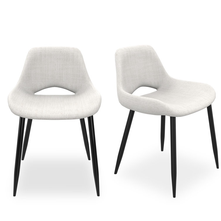 SF007-BE Upholstered Side Chair,loop Yarn Stacking Dining Chair (Set of 2)