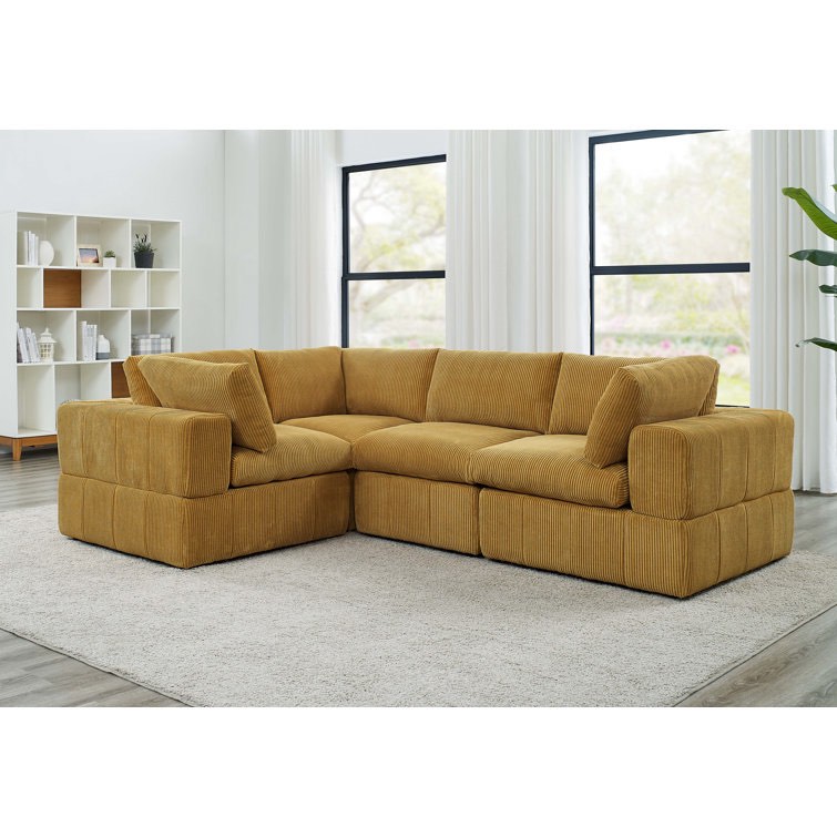 Areeba 4 - Piece Corduroy Sectional( incomplete only corner) 