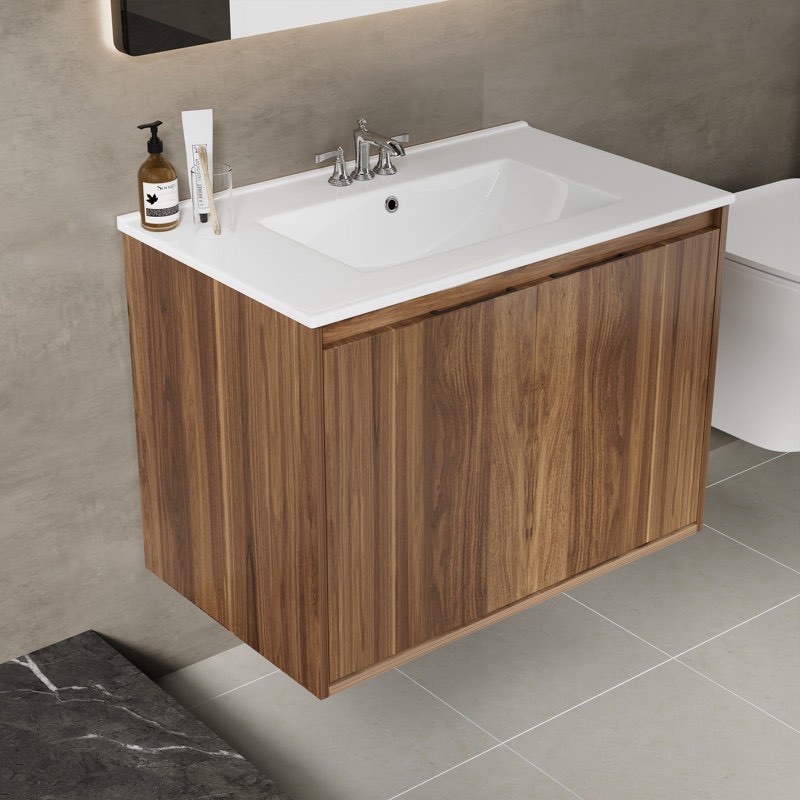 Halethorpe 30" W x 18" D x 22" H Wall-Mounted Single Bathroom Vanity( Only Sink) 