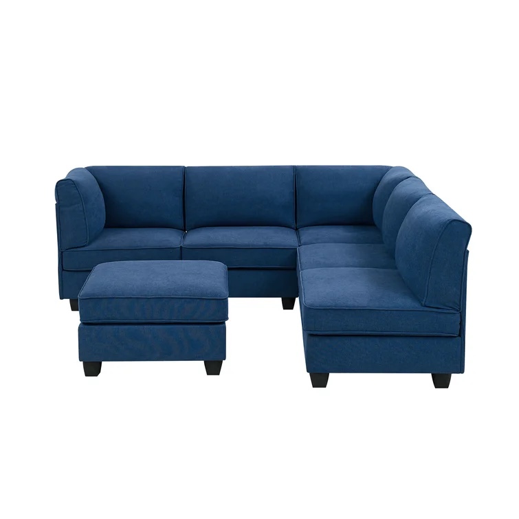 Roeder 6 - Piece Upholstered Sectional(incomplete/ including 3 boxes/ 2 armless chair and 1 corner) 