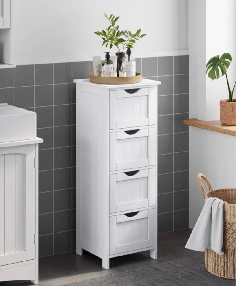 Holtby 11.8" W x 32.3" H x 11.8" D Freestanding Bathroom Cabinet