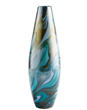 Chalcedony Blue Glass Table Vase