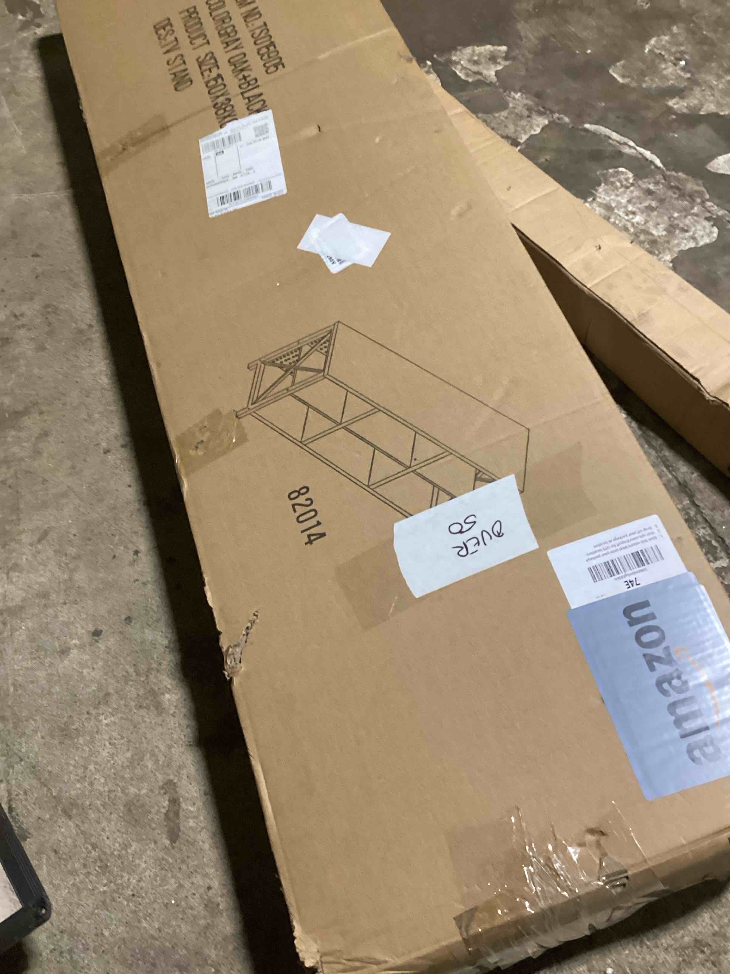 LVB TV Stand for 70 Inch TV, Rustic Industrial Entertainment Center