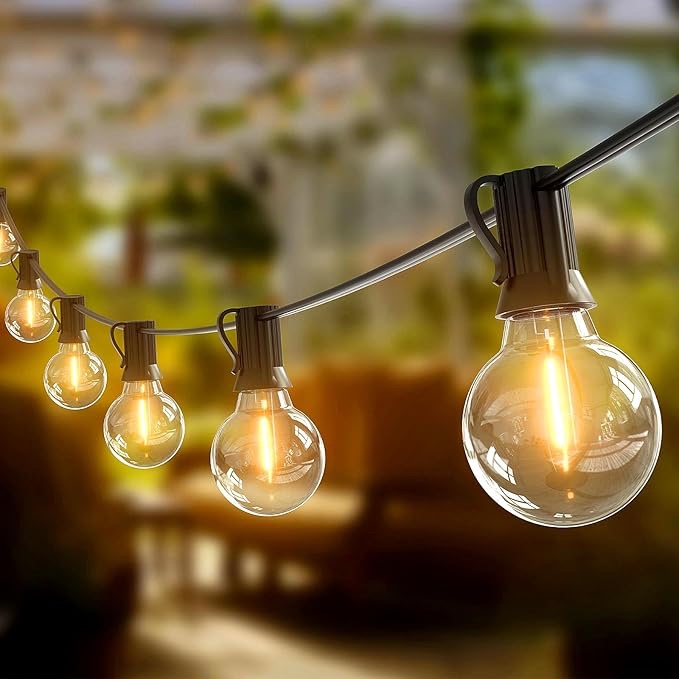 35FT LED Outdoor String Lights Patio Lights with 16 (1 Spare) Shatterproof G40 Vintage Edison Bulbs, Outside Hanging Lights Waterproof for Porch, Deck, Garden, Backyard, Balcony, 2700K