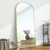 BEAUTYPEAK 71"x 26" Oversized Full Length Mirror Arch Standing Floor Mirror Full Body Mirror, Gold