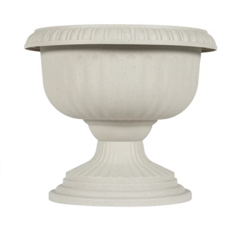 Style Selections Urn 17.63-in W Extra Large Off-white Plastic Indoor/Outdoor Planter