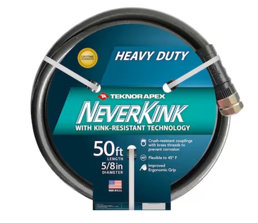 NeverKink Teknor Apex 5/8-in x 50-ft Heavy Kink Free Vinyl Gray Coiled Hose