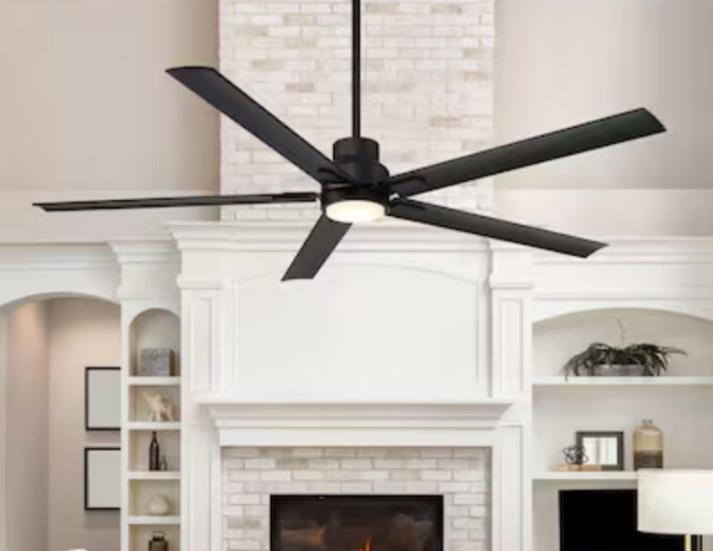 Harbor Breeze Cando 72-in Matte black Color-changing Indoor/Outdoor Ceiling Fan with Light