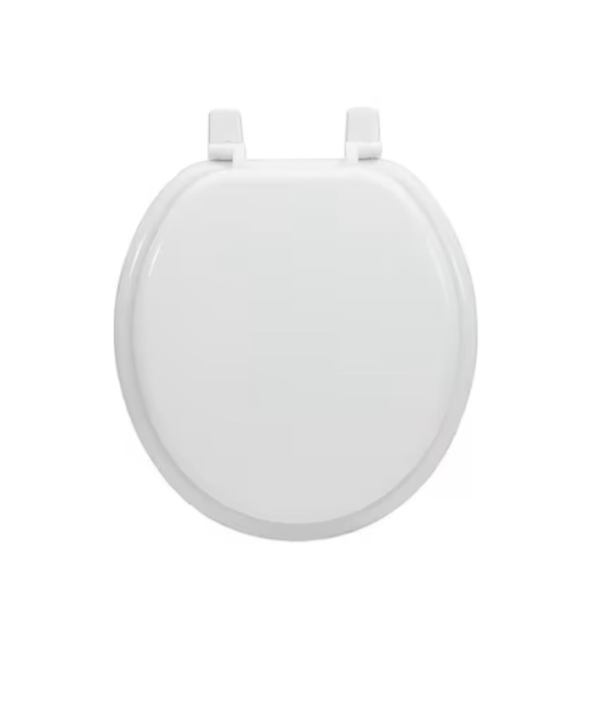 Project Source Wood White Round Toilet Seat